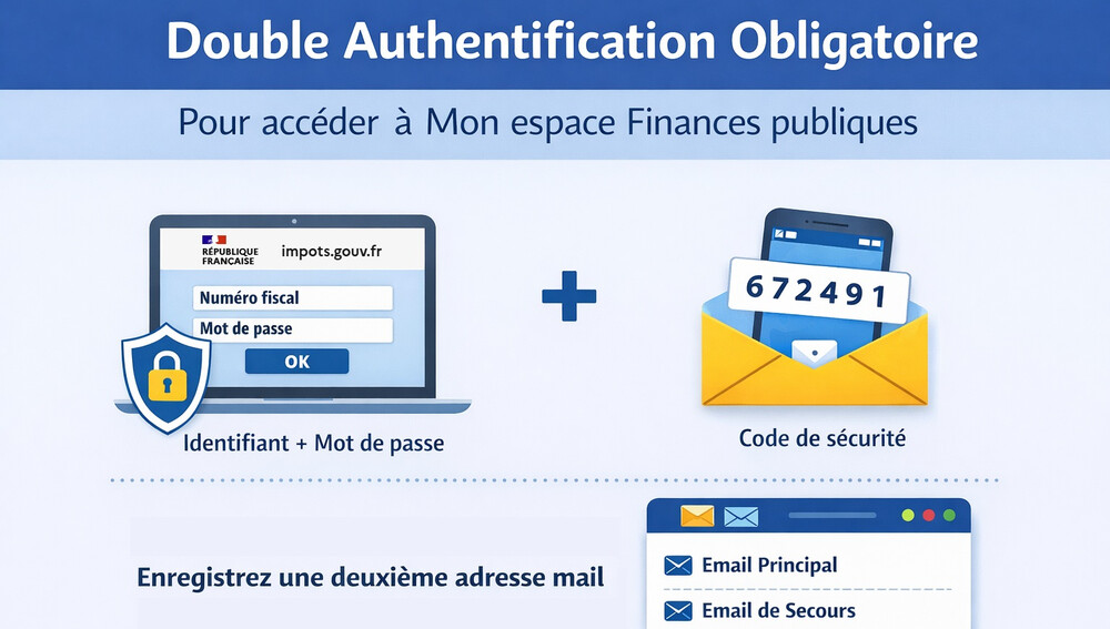 Double authentification obligatoire pour accéder à Mon espace Finances publiques